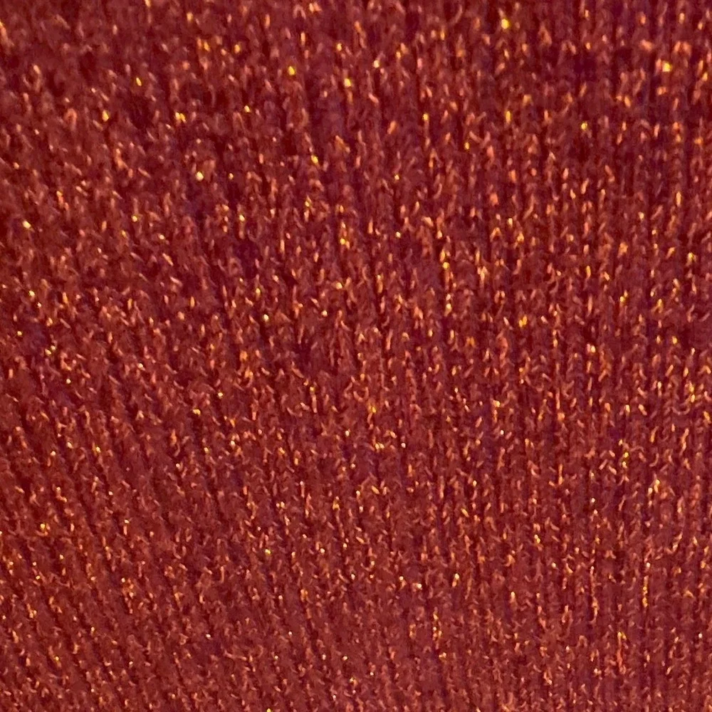 Zara‎ Cropped Turtleneck Long Sleeve Top Size Small Orange Sparkle Stretchy EUC